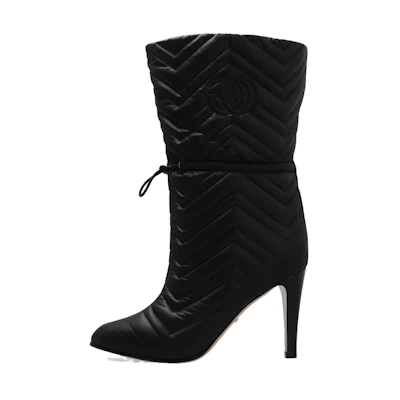 (W) Gucci Short Boot 'Black Fashion Slip-On'