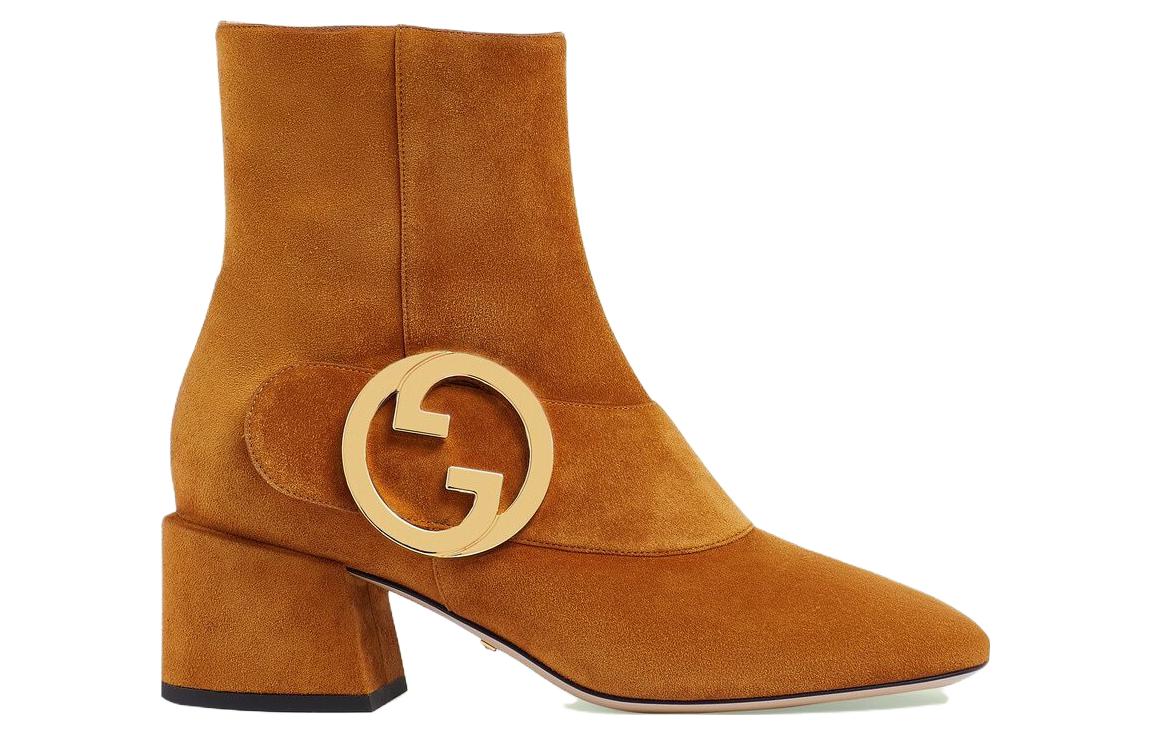 Order (W) グッチ スエードショートブーツ (ブラウン) 700016-C6G00-8351