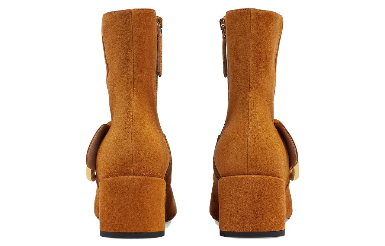 Purchase (W) グッチ スエードショートブーツ (ブラウン) 700016-C6G00-8351