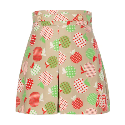 (Women) Gucci Short Casual Skirt with Apple Print Multicolor 663367-ZAHH6-2110