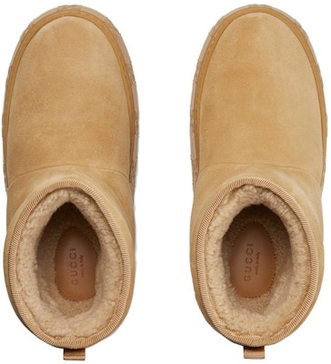 (W) Gucci 短毛绒厚底圆头雪地靴 '米色' 771135-AACR2-9556 Lookbook (W) Gucci 短毛绒厚底圆头雪地靴 '米色' 771135-AACR2-9556