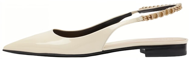 (Women) Gucci Signoria 'White Patent Leather Pointed Toe Slip-On' 786599-BNC80-9540 (Women) Gucci Signoria 'White Patent Leather Pointed Toe Slip-On' 786599-BNC80-9540