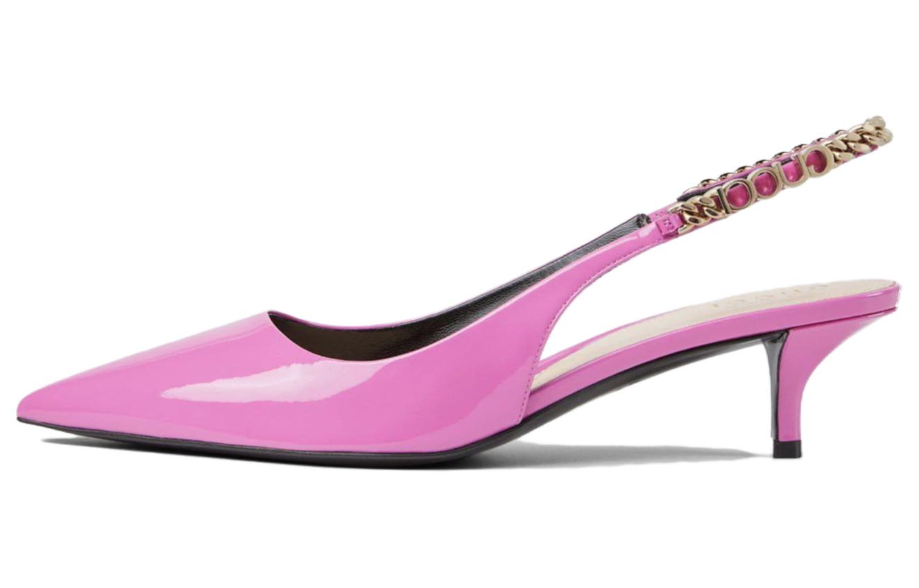 (Women) Gucci Signoria High Heels 'Pink Chain Slingback' 782832-BNC80-5640