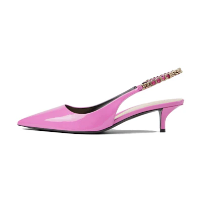 (W) Gucci Signoria High Heels 'Pink Chain Slingback'