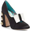 Lookbook (W) Gucci Scarpe Tacco Satin Nero Oro con Fiocco e Perle Donna Taglia 36 465985-F1430-1068