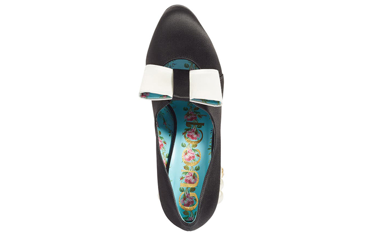 Purchase (W) Escarpins Gucci Satin Soie Nœud Luna Perles 36 ''Noir Or''. 465985-F1430-1068
