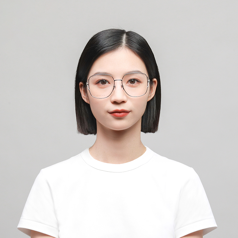 (Women) GUCCI Silver Frame Square Optical Glasses for Women (Prescription Compatible) GG1019O-002 58 圖 5
