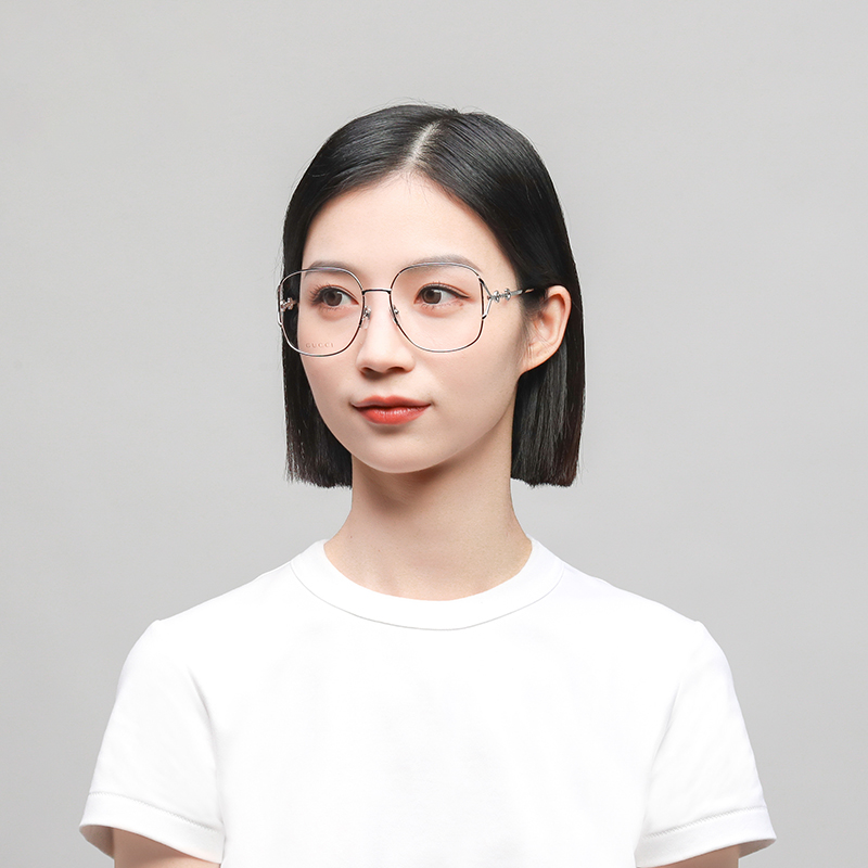 (Women) GUCCI Silver Frame Square Optical Glasses for Women (Prescription Compatible) GG1019O-002 58 圖 6