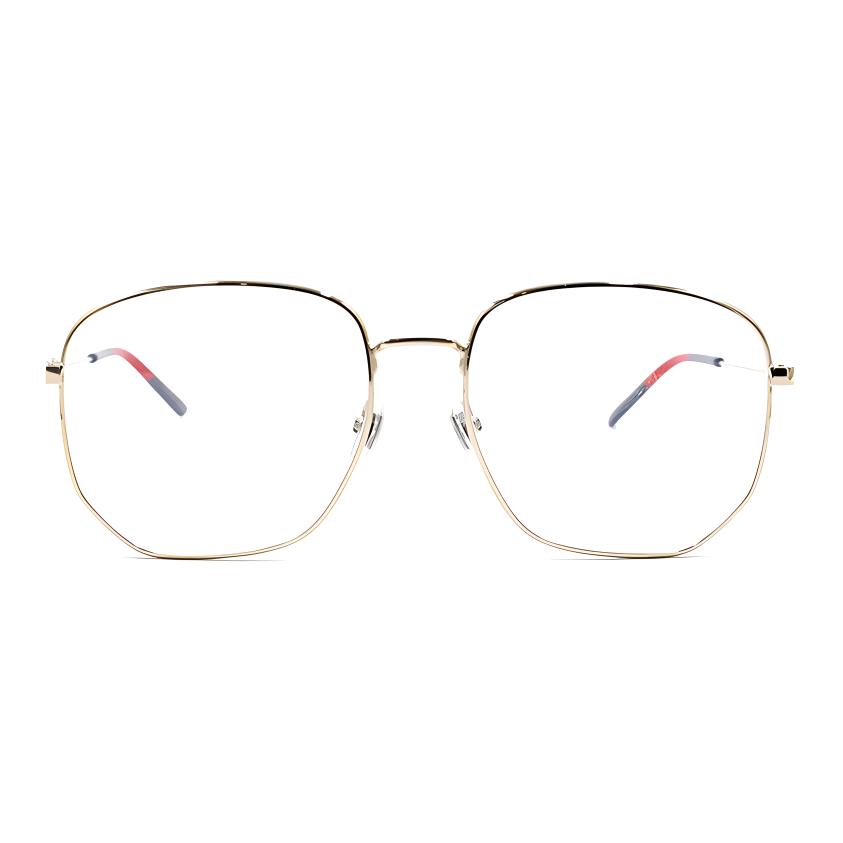 (Women) GUCCI Silver Irregular Optical Frames Unisex Alloy Retro Style Glasses GG0396O-003
