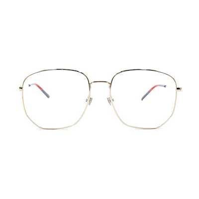 (Women) GUCCI Silver Irregular Optical Frames Unisex Alloy Retro Style Glasses GG0396O-003