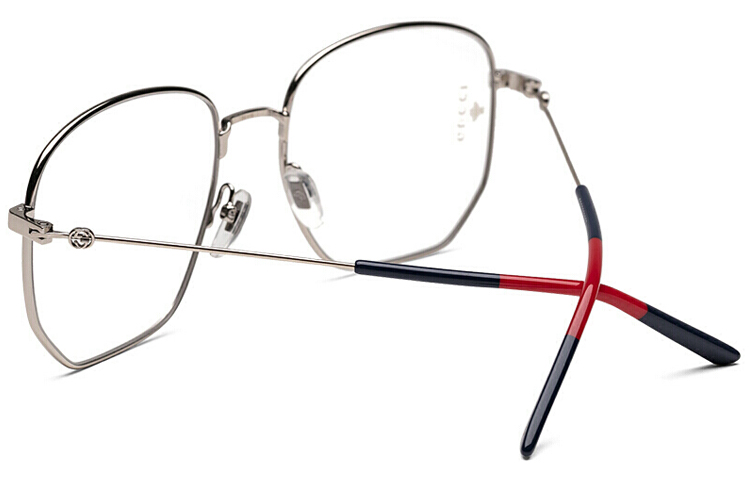 (Women) GUCCI Silver Irregular Optical Frames Unisex Alloy Retro Style Glasses GG0396O-003 圖 4