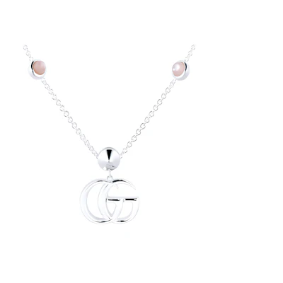 (Women) GUCCI Silver Logo Necklace for Women - Silver Color. YBB527399002
