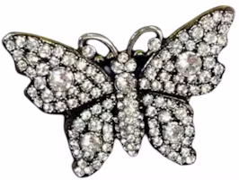 (Women) GUCCI Silver Metal Ring with White Crystal Adorned Butterfly 503932-J3F42-8162 (Women) GUCCI Silver Metal Ring with White Crystal Adorned Butterfly 503932-J3F42-8162