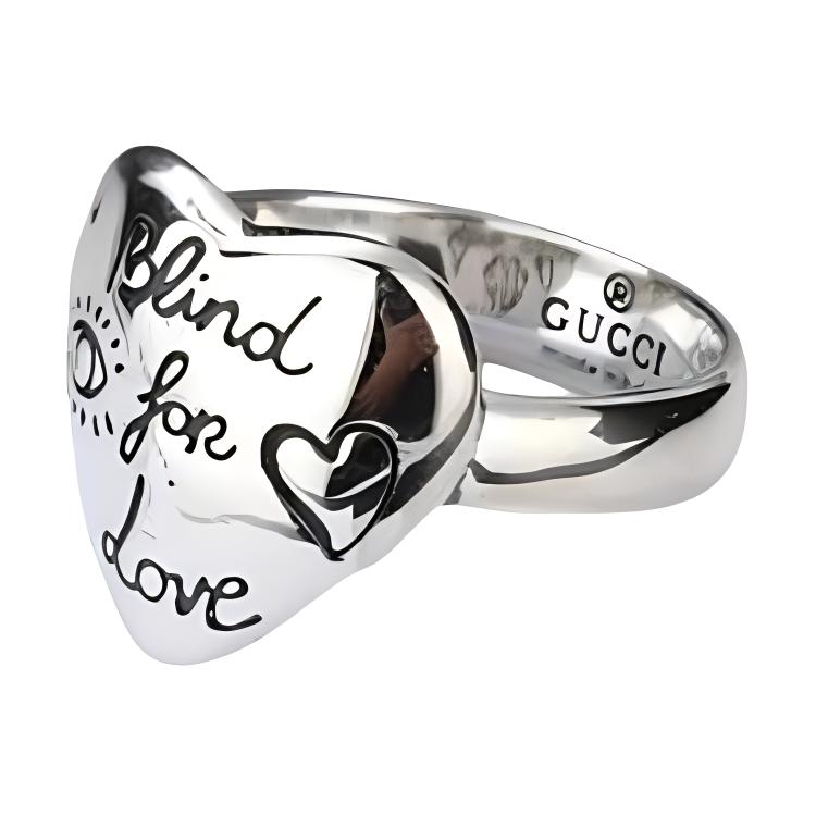(Women) GUCCI Silver Ring with Heart Detail for Women - Silver. 499937J84000701