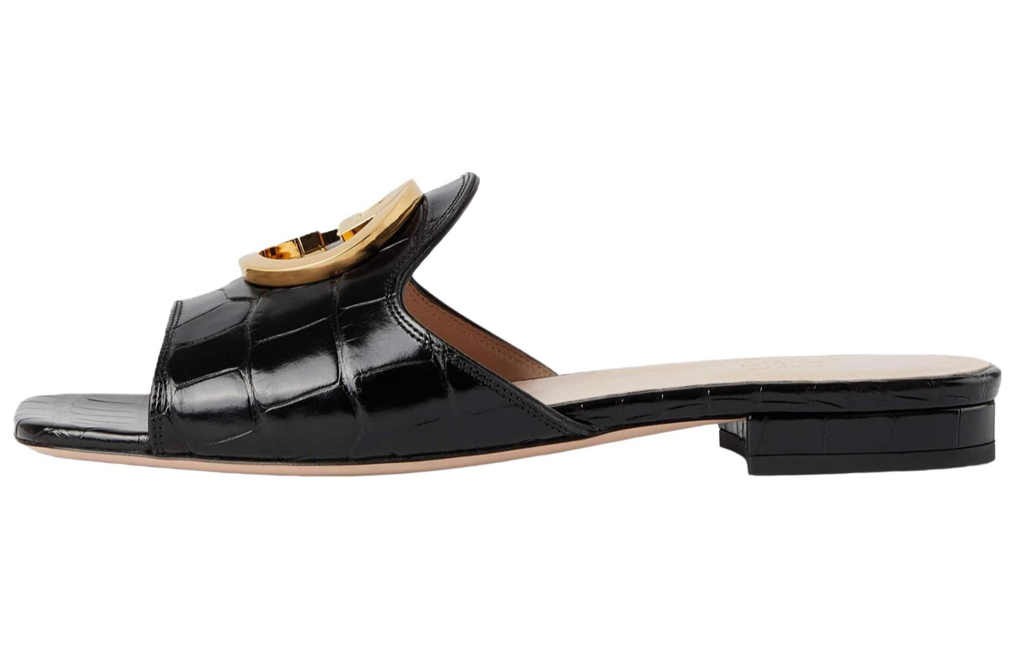 Buy (W) Gucci Slide 'Kenyamanan Kulit Hitam' 730996-E5V00-1000