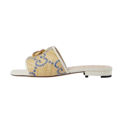 (W) Gucci Slide 'Brown Blue'