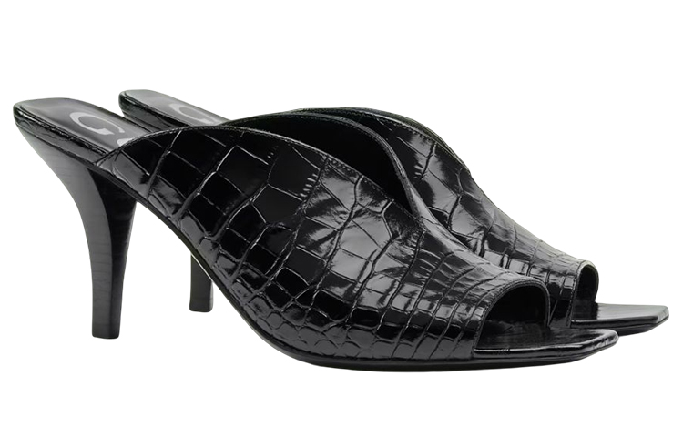 Order (W) グッチ スライド クロコダイルプリント ブラック 695309-UKQ00-1000