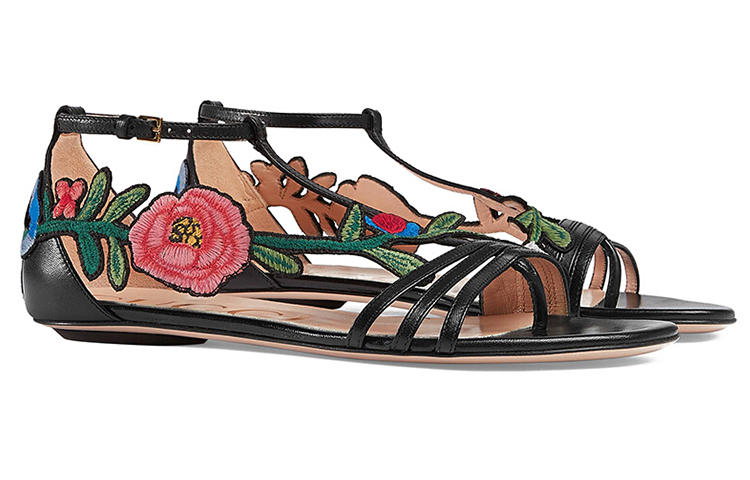 (W) Gucci Slide 'Floral Embroidery Black' 圖 2