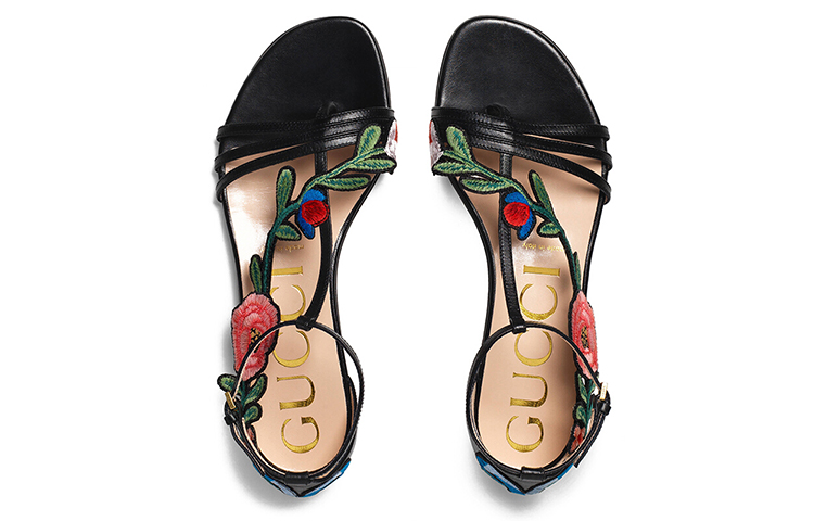 (W) Gucci Slide 'Floral Embroidery Black' 圖 3