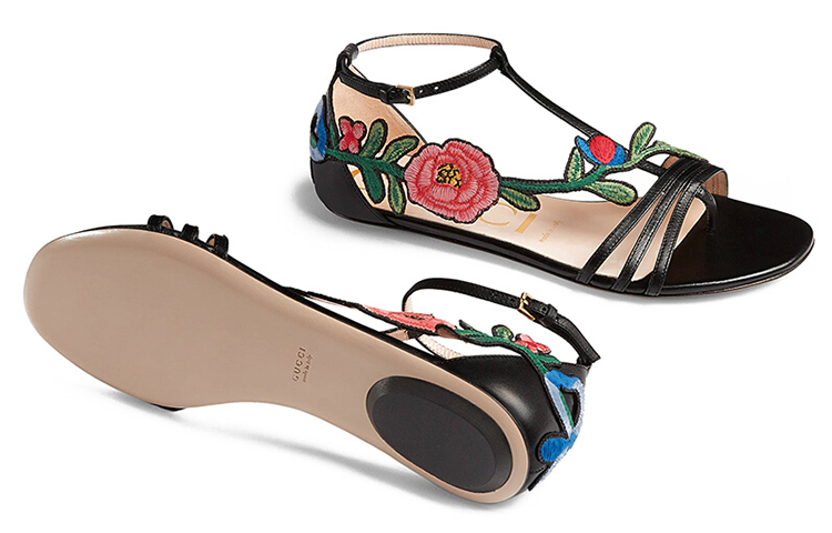 (W) Gucci Slide 'Floral Embroidery Black' 圖 5