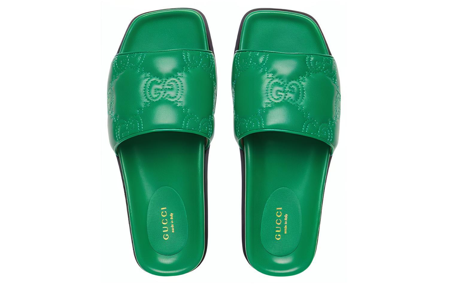Lookbook 古驰（GUCCI）露跟時尚涼拖 女款 綠色