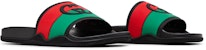 (W) Gucci Selipar 'G Berpaut - Hitam Merah Hijau' 655461-JFA00-8815