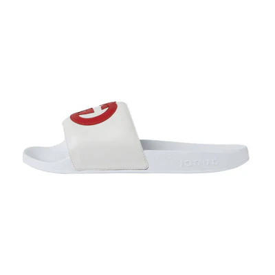 (W) Gucci Slide 'Interlocking G - White Red'