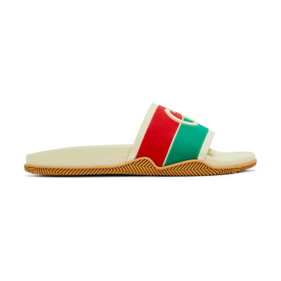 (W) Gucci Slide 'Interlocking G - White Red Green'