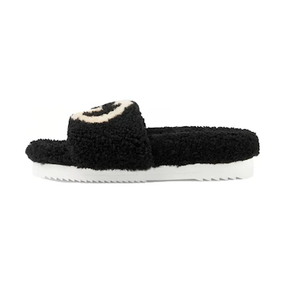 (W) Gucci Slide 'Interlocking G Merino Wool - Black'