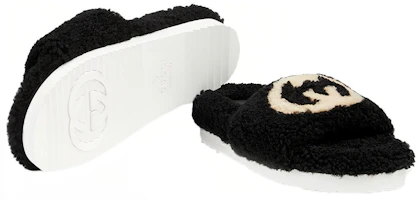 Purchase (W) Gucci Slide 'Interlocking G Merino Wool - Hitam' 646225-D0L00-1046