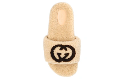 (Women) Gucci Slide 'Interlocking G Merino Wool - Light Brown'
