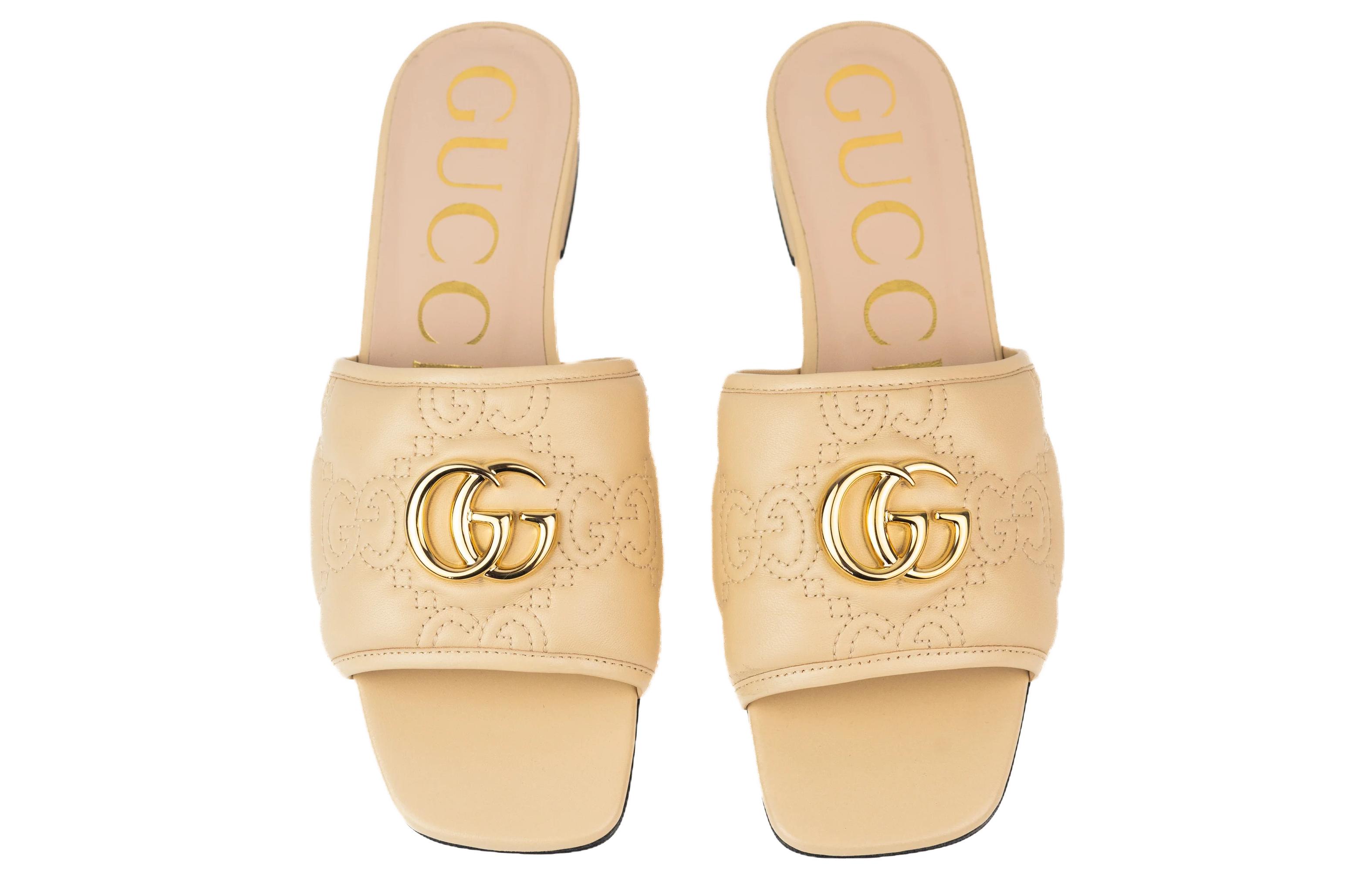 (W) Gucci Slide 'Leather Print - Brown' 圖 4