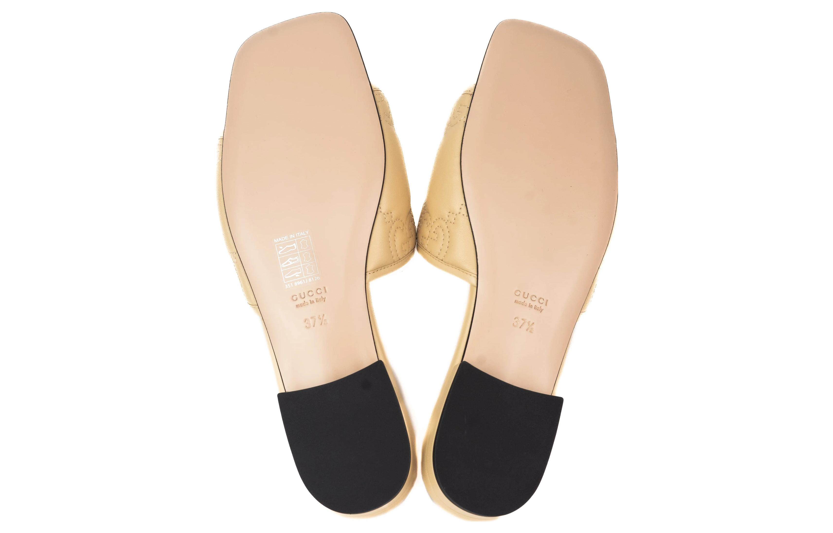 (W) Gucci Slide 'Leather Print - Brown' 圖 5