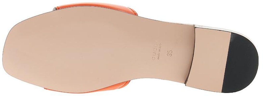 (Women) Gucci Interlocking G Cut-Out Slide Sandal 'Orange Leather' 694451-US000-7519 Sizing (Women) Gucci Interlocking G Cut-Out Slide Sandal 'Orange Leather' 694451-US000-7519