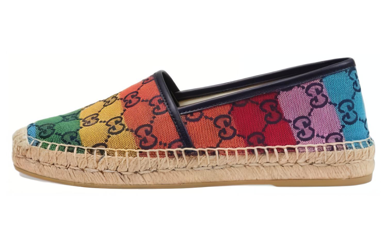 Buy Gucci 一脚蹬圓頭草編 平底鞋 女款 多色