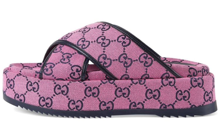 Buy (W) グッチ スライド ピンク/ブラック 663666-9SFV0-5292