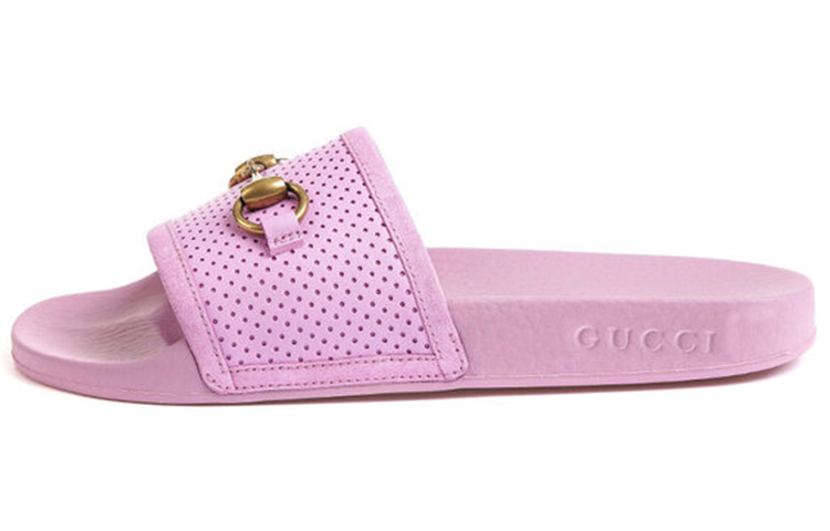 (W) Gucci Slide 'Pink Gold Buckle'
