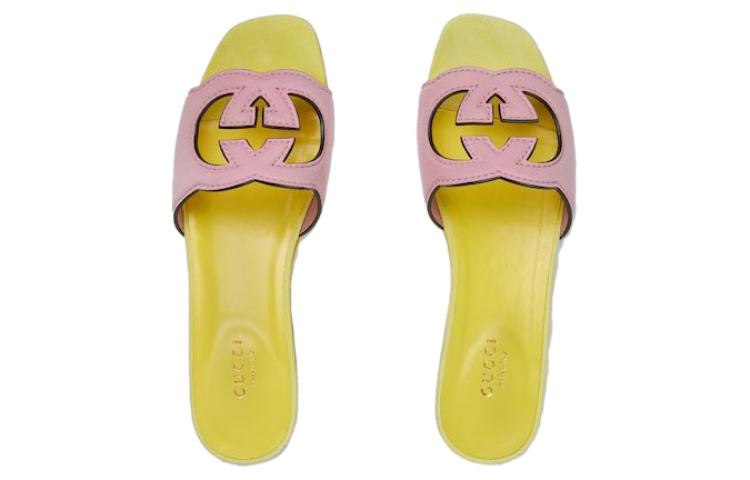 Lookbook (W) 古驰粉色露趾拖鞋 694451C20005911