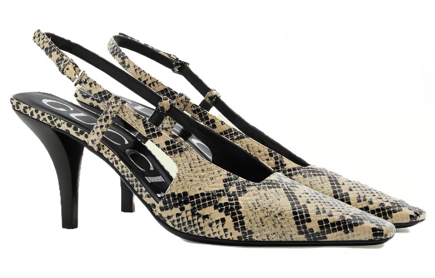 Lookbook GUCCI古馳 露跟 時尚涼拖 女款 蟒紋