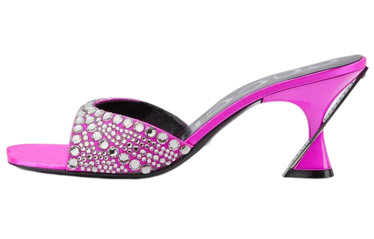 Buy (W) 古驰 紫红色缎面拖鞋 749663-F1400-5626