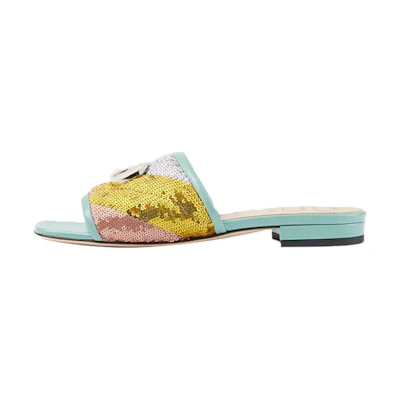 (W) Gucci Slide 'Sequin Mint Green'