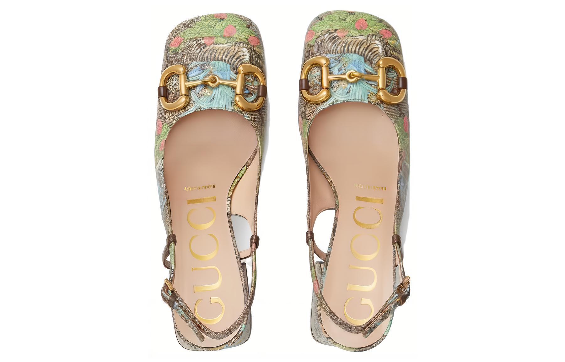 Lookbook GUCCI古馳 虎年系列 圓頭扣合 時尚涼拖 女款 黑木色