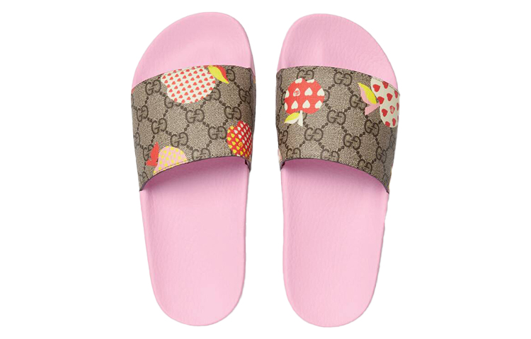 Lookbook (W) Gucci Slide Les Pommes Sandal 'Merah Jambu Muda' 664213-22K00-8919