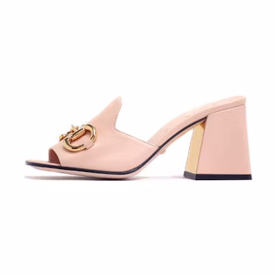 (W) Gucci slide sanda 75mml with Horsebit 'Pink Leather'