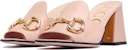 (W) Sandal Gucci gelincir 75mm dengan Horsebit 'Kulit Merah Jambu' 655412-BKO00-6705