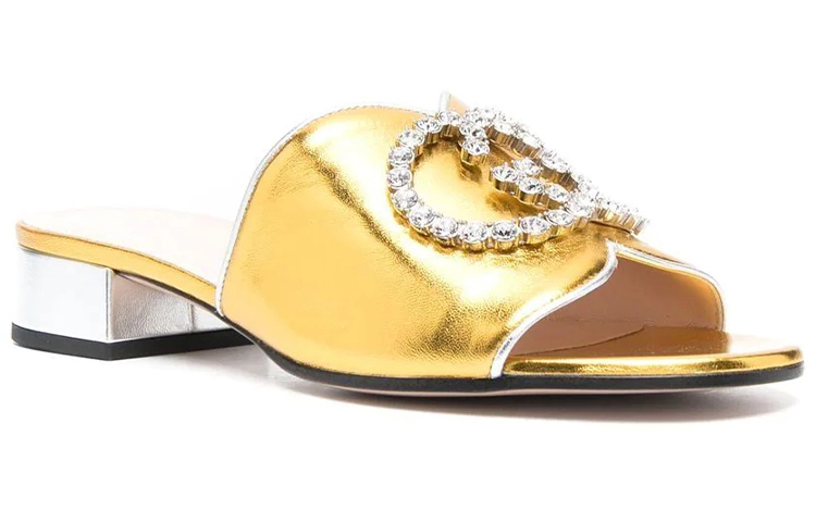 Order (Women) Gucci Slide Sandal 'Gold Fashion' 658679-B8B20-8166