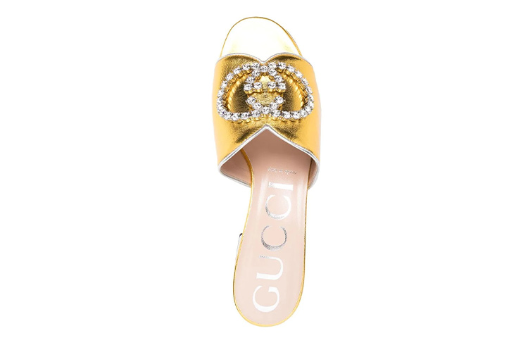 Shop (W) Sandal Gelongsor Gucci 'Emas Fesyen' 658679-B8B20-8166