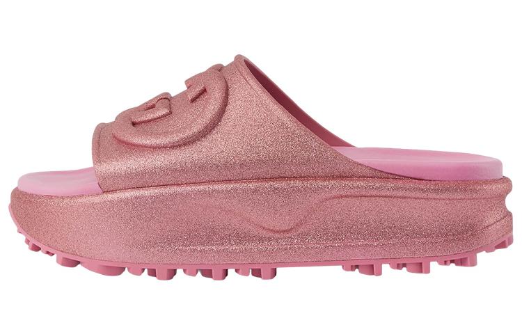 (Women) Gucci Slide Sandal 'Interlocking G - Metallic Rose Pink' 725541-JAAC8-5914