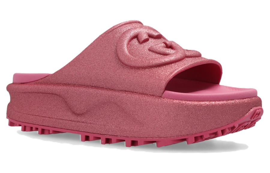 Shop (Women) Gucci Slide Sandal 'Interlocking G - Metallic Rose Pink' 725541-JAAC8-5914