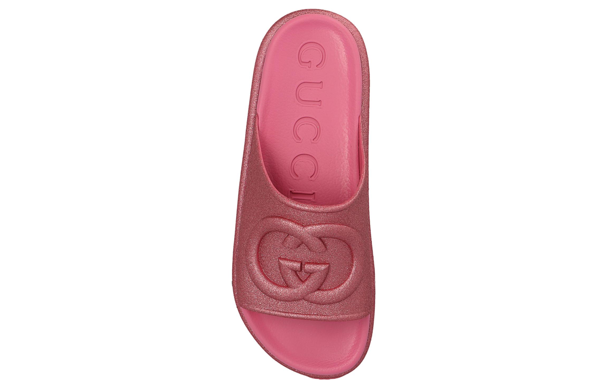 Purchase (Women) Gucci Slide Sandal 'Interlocking G - Metallic Rose Pink' 725541-JAAC8-5914